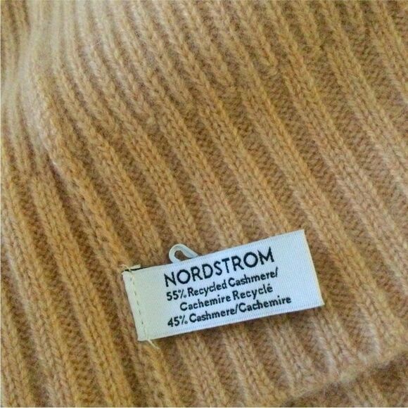Nordstrom Cashmere knit Beanie in Beige NWT - Picture 8 of 11